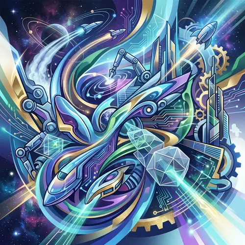 Futuristic Abstract Composition | Technological Evolution Art