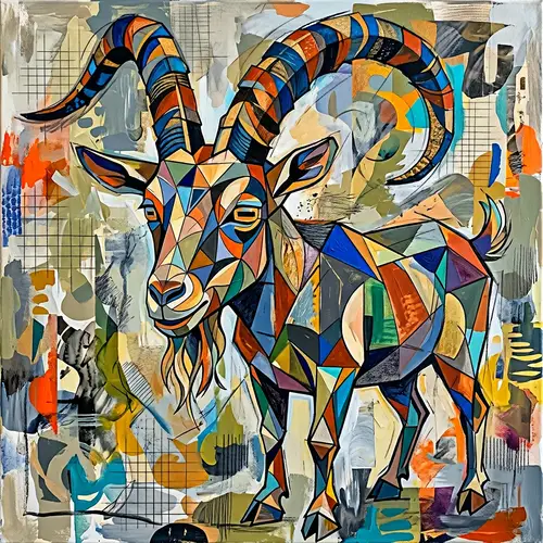 Abstract Goat Art | Geometric Shapes & Organic Forms