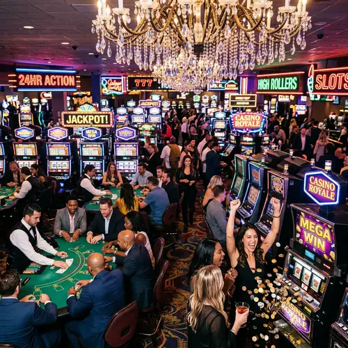 Neon Glam Casino Scene - Exciting and Glamorous Entertainment