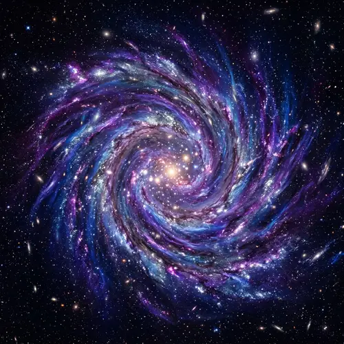 Abstract Galaxy Art: Swirling Blues & Purples - Universe