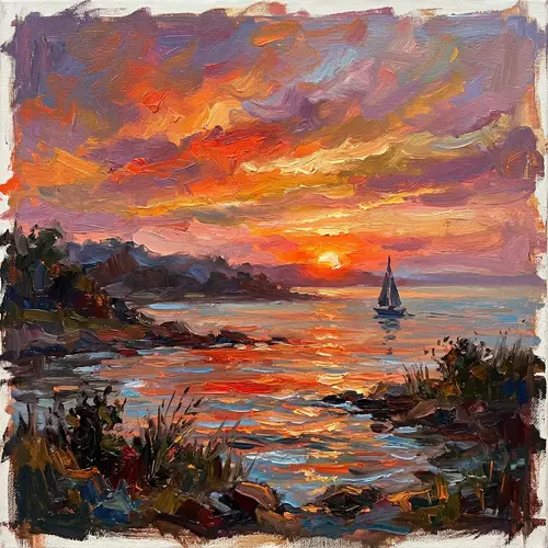 Stunning Impressionist Sunset Artwork
