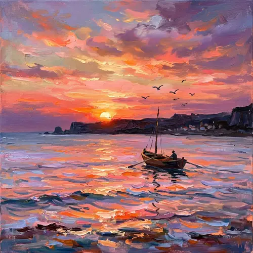 Impressionist Sunset Artwork | Breathtaking Colors of Evening Sky