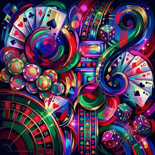 Vibrant Casino Art | Abstract Composition in Bright Colors