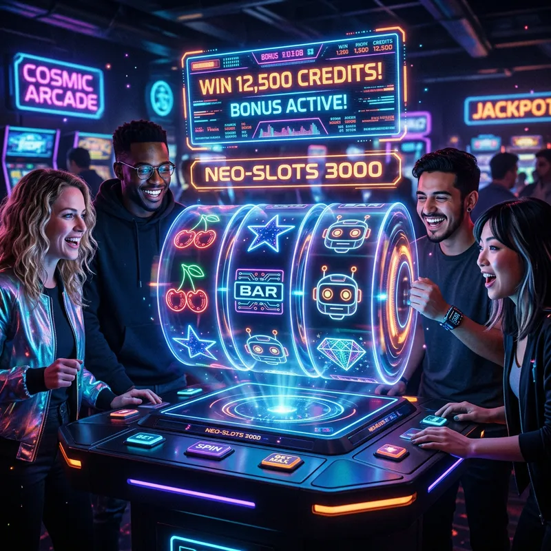 Futuristic Slot Machine with Holographic Interface | High-Tech Slots Futuristic Slot Machine with Holographic Interface | High-Tech Slots