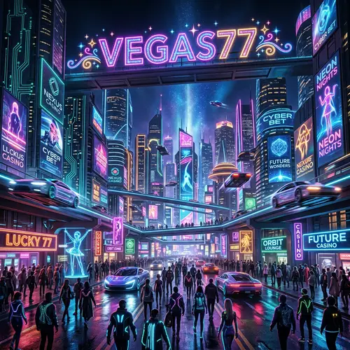Futuristic 'Vegas77' - Neon-Lit Cityscape Marvel