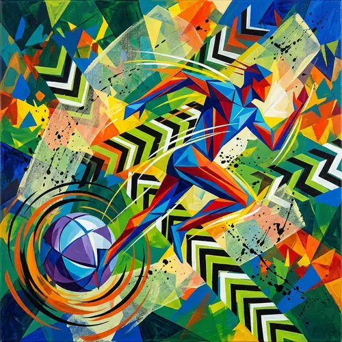 Dynamic Abstract Sports Art | Colorful Sports Scene