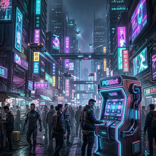 PGSlot: Futuristic Cyberpunk City with Neon Technology