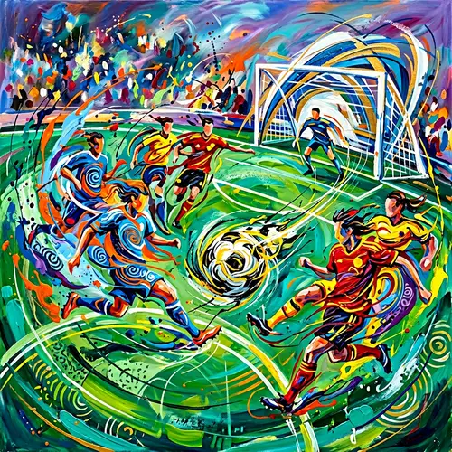 Abstract Soccer Art | Dynamic Sports Interpretations