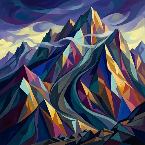 Abstract Representation of Majestic Mountains