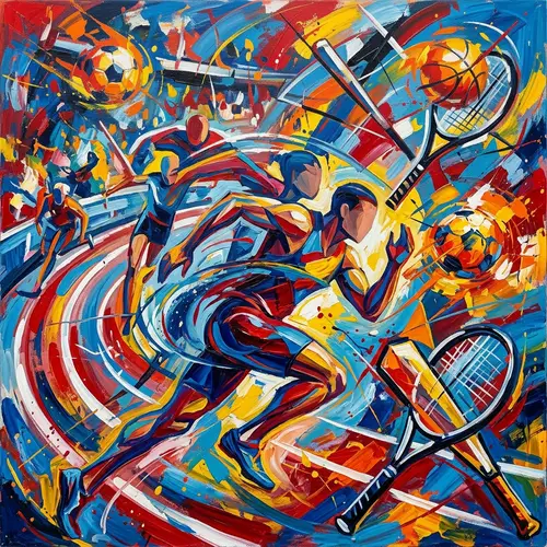 Vibrant Abstract Sports Artwork | High-Intensity Competition