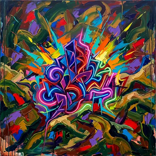 Abstract Landscape Casino: Vibrant Neon Lights & Excitement