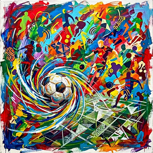 Abstract Soccer Game Artwork | Expressive Style