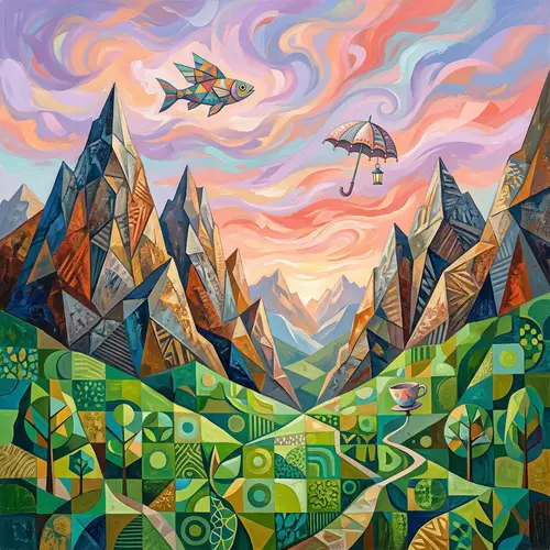 Abstract Mountain Landscape Artwork | Stunning Nature Panorama