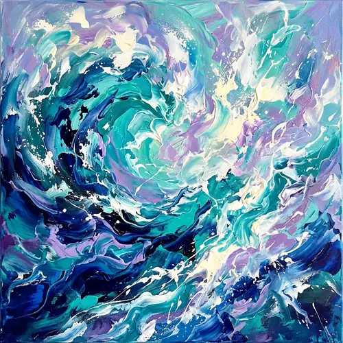 Abstract Ocean Waves Art | Majestic Spectacle of Colors