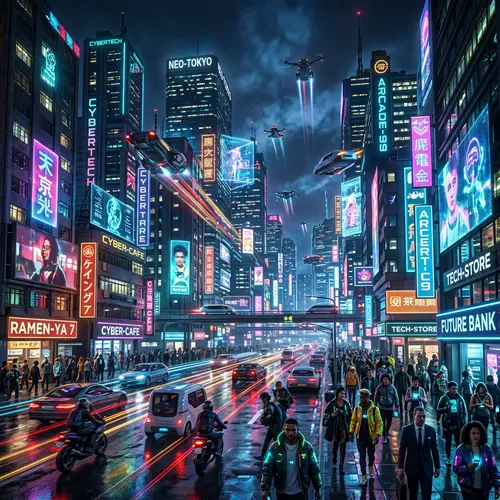 Cyberpunk Cityscape | Futuristic Urban Metropolis