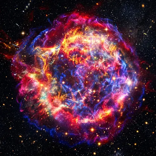 Galactic Explosion: A Vibrant Cosmic Spectacle