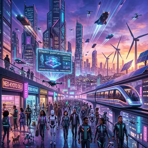 Futuristic Sci-Fi City | Diverse Society & Advanced Technology