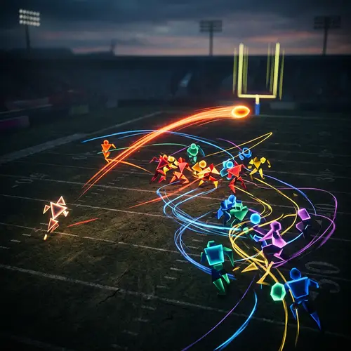 Abstract Football Field Art | Kinetic Energy & Strategies