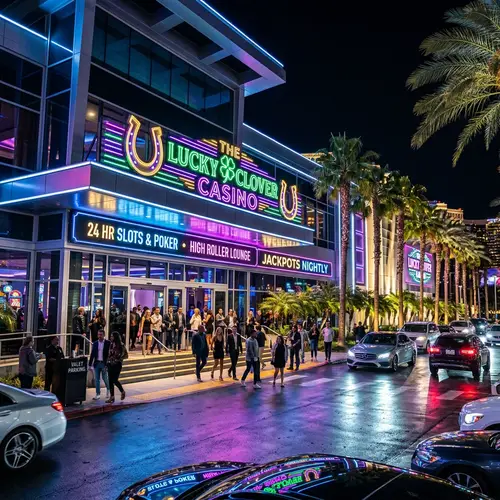Glistening Neon Casino | Vibrant Night Scene