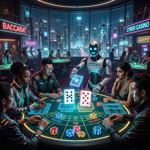 Futuristic Baccarat Casino: High-Tech Neon Gaming Experience