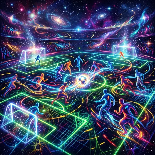 Abstract Soccer Art | Multicolored Energy and Movement