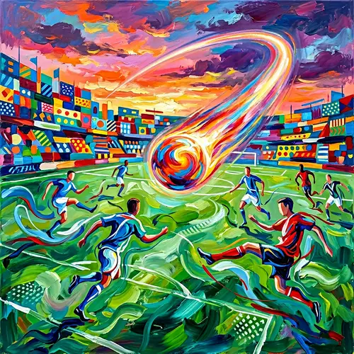 Abstract Football Artwork | Colorful Soccer Painting