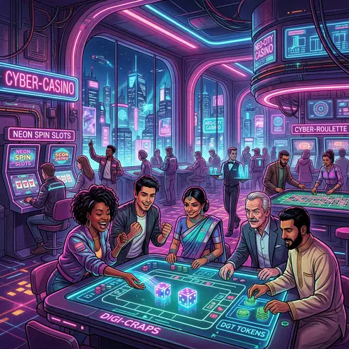 Retro Futuristic Online Casino with Diverse Players | Explore Now