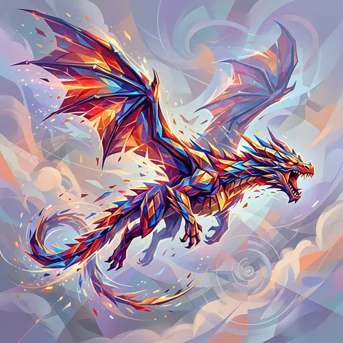 Dynamic Dragon Abstract Art