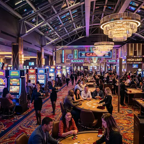 Opulent & Vibrant Casino: Modern Interior Design & Neon Lights