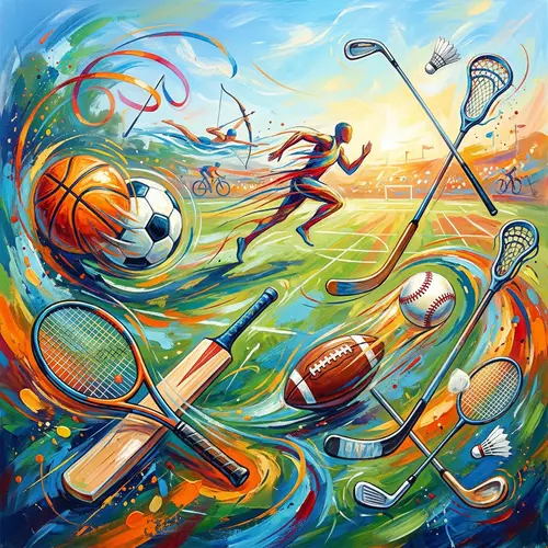 Colorful Abstract Sports Art: Motion & Energy on Open Field