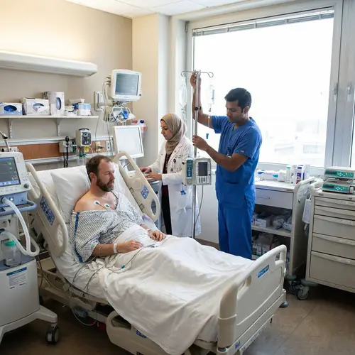 Caring Medical Team in Action - Patient Care