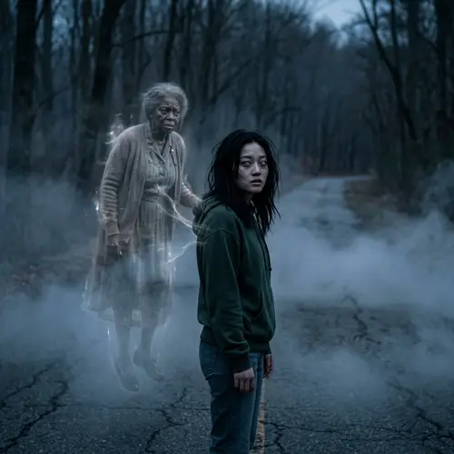 Possessed Young Lady on Haunted Road | Supernatural Scene