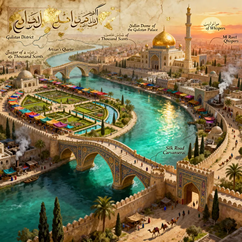 Explore Noor-Gilani: A Fantasy Map of Desert Capital