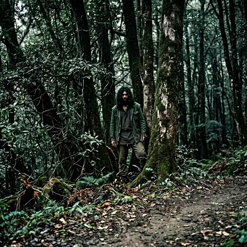 Mysterious South Asian Male Creature in Eerie Forest