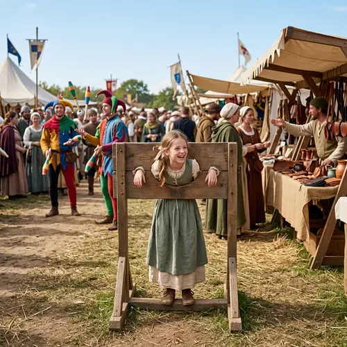 Medieval Fair Experience: Young Girl in Pillory