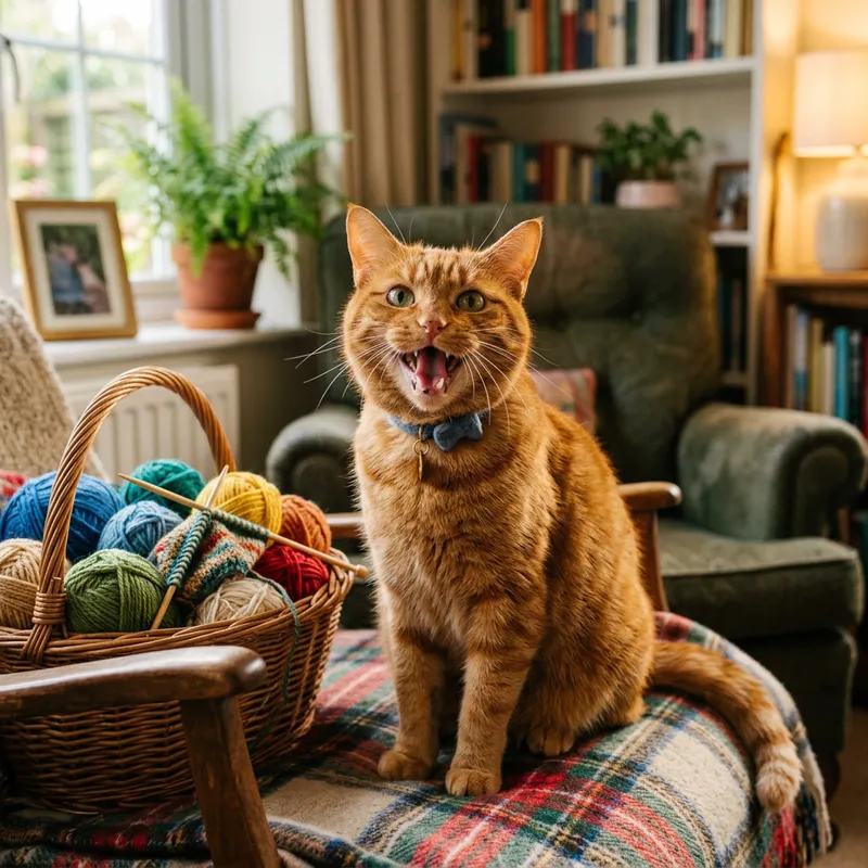 Talkative Cat in Vibrant Fur