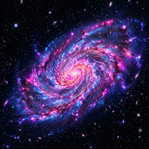 Ethereal Neon Galaxies: A Cosmic Ballet of Light and Mystery