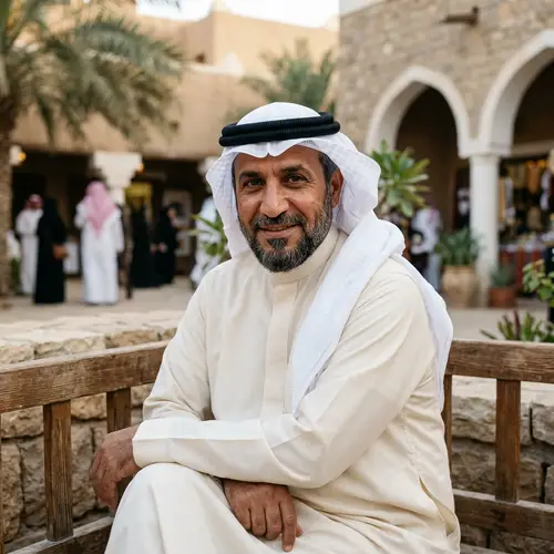 Middle-Aged Arab Man Wearing Traditional Agal