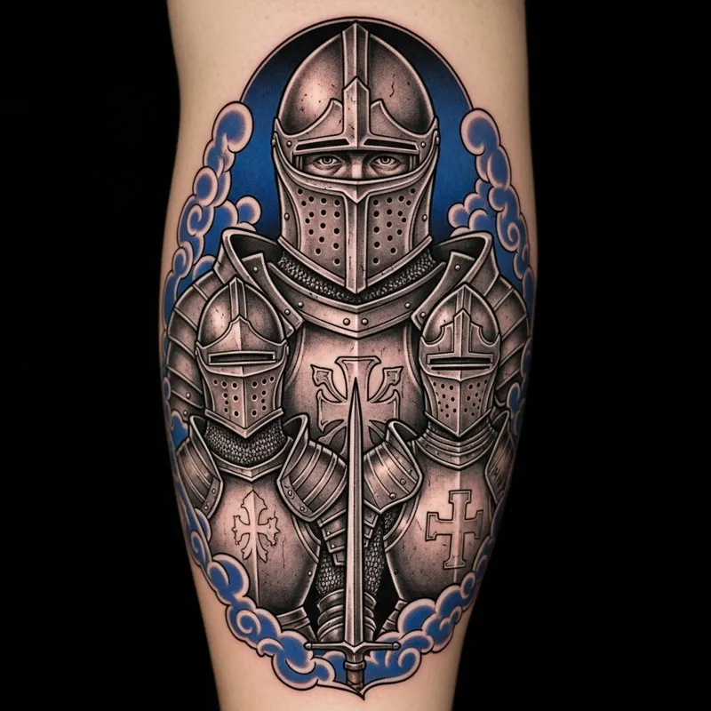 Medieval Knights Tattoo for Dad and Two Sons