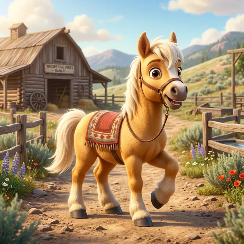 Adventurous Young Palomino Colt Character Render Adventurous Young Palomino Colt Character Render
