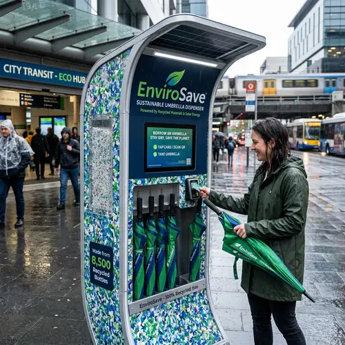 EnviroSave: Innovative Eco-Friendly Umbrella Dispenser