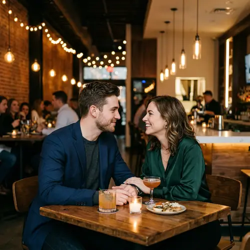 Passionate Man Adoring Woman in Green Attire