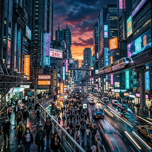 Futuristic Cyberpunk Cityscape at Sunset | Phone Wallpaper