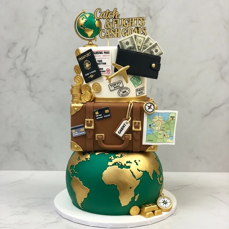 Jetsetter Dreams Cake Design - Luxury Travel Theme Jetsetter Dreams Cake Design - Luxury Travel Theme