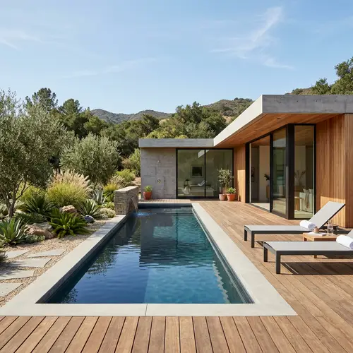 Modern Minimalist Outdoor Pool Area Design Ideas