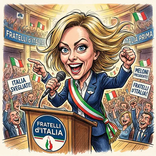 Giorgia Meloni Caricature Art