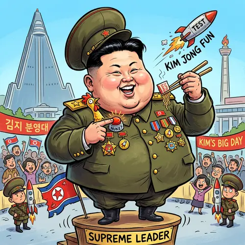 Humorous Kim Jong Un Caricature Fun