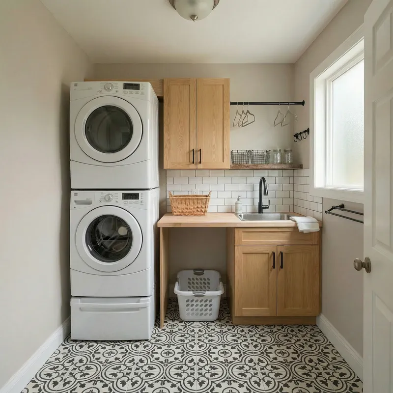 Matte Black Cabinet Hardware & Stylish Tile Update