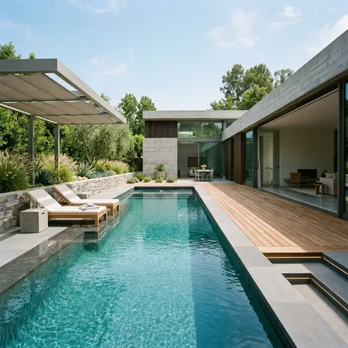 Modern Minimalist Outdoor Pool Area Design