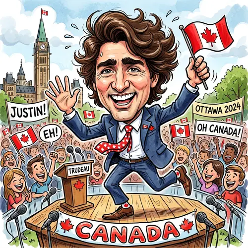 Funny Justin Trudeau Caricature Art